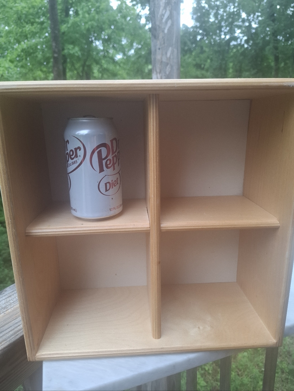 Natural Wood 4-Compartment Wall Shelf | Home Wall Decor - Picture 12 of 12